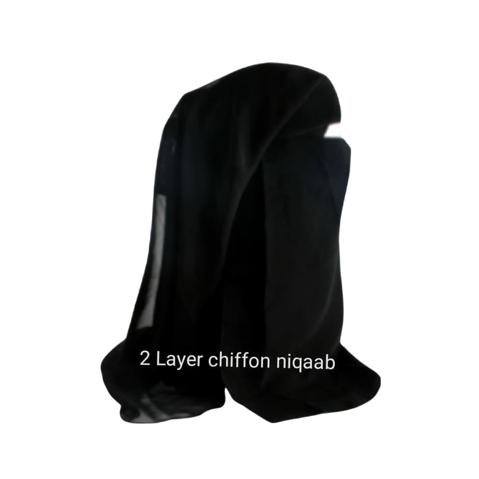 2 LAYER CHIFFON NIQAAB-HD002 2 Layer Chiffon Veil Niqaab - Image 1