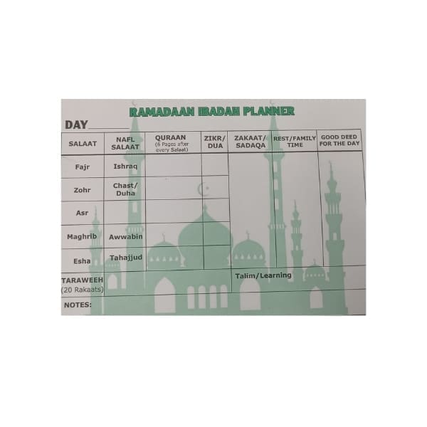 IBAADAH PLANNER (HL079) Ramadaan Ibaadah Planner - Image 1